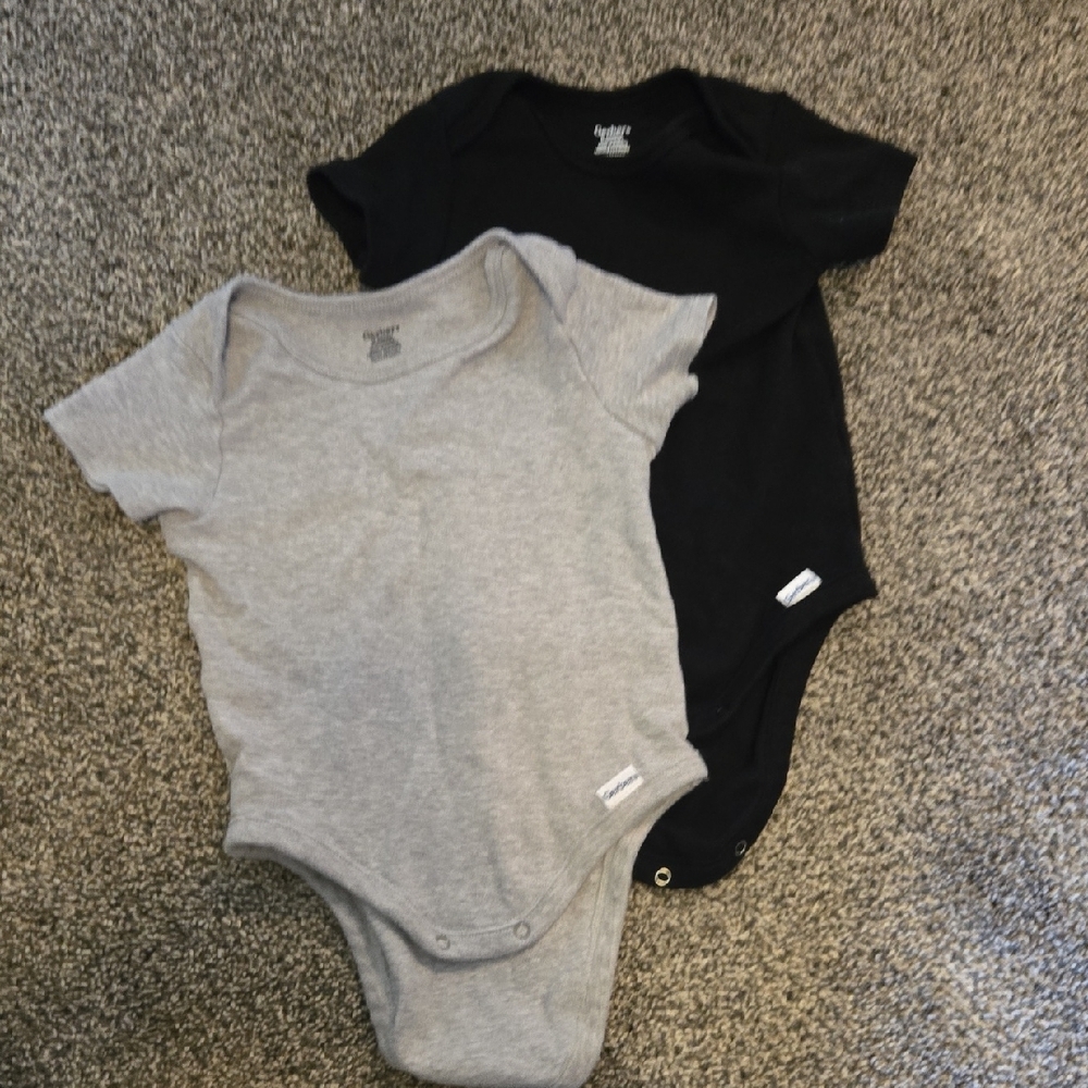Baby Bodysuit Set - Black and Gray